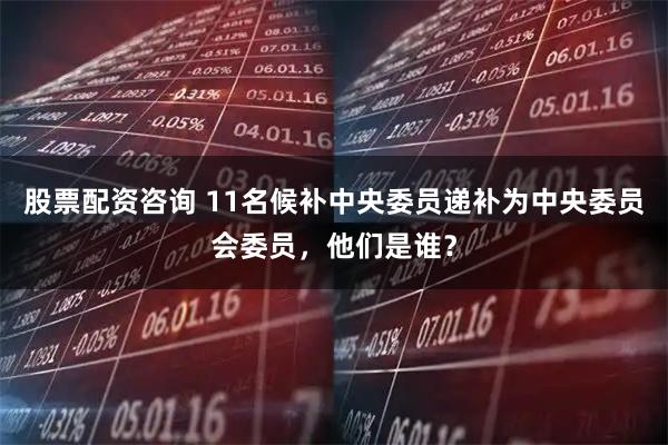 股票配资咨询 11名候补中央委员递补为中央委员会委员，他们是谁？